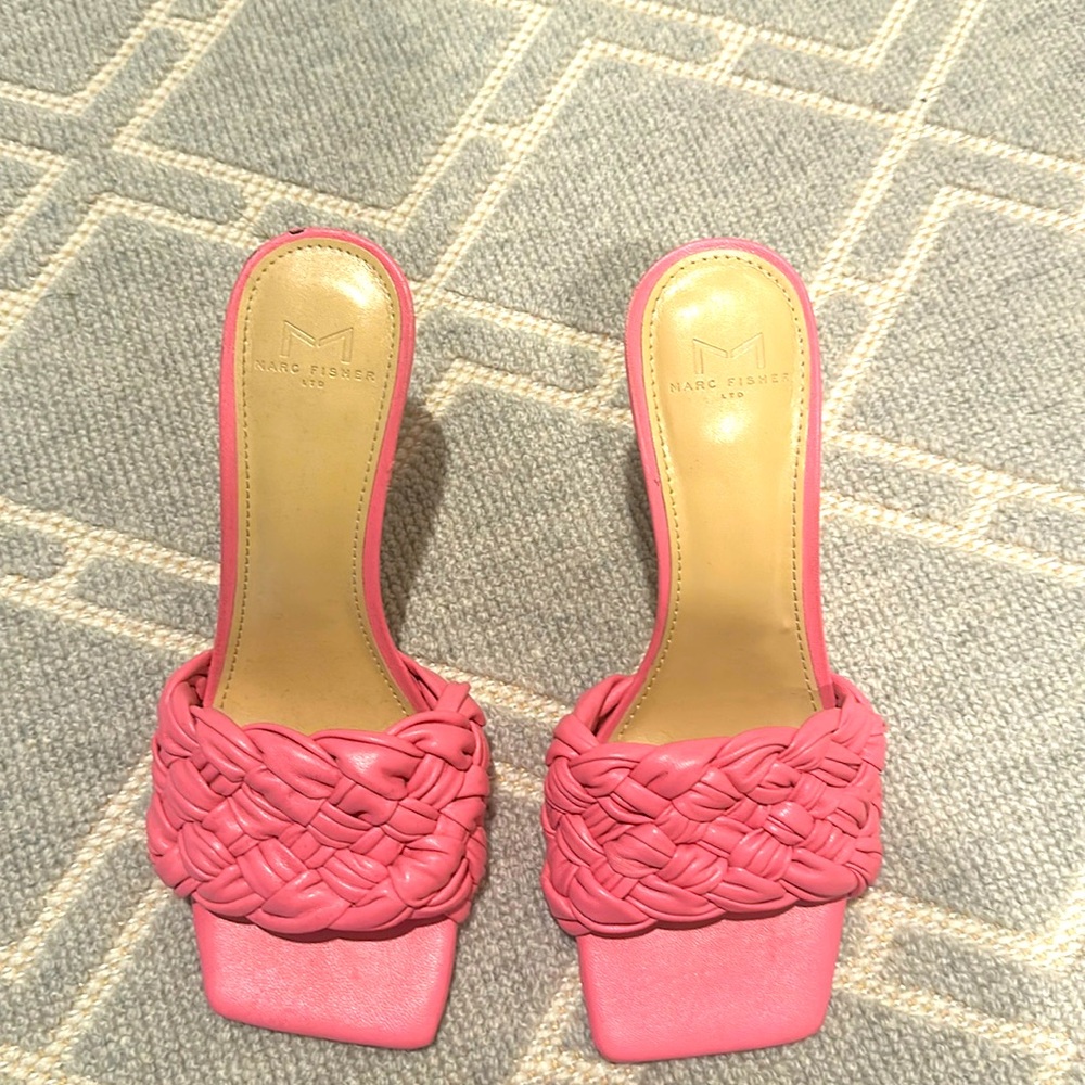 Marc Fisher Square Toe pink slide